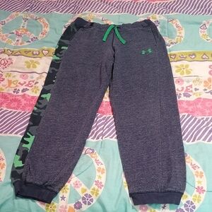 Under Armour Kids' Charcoal Joggers with Green Details